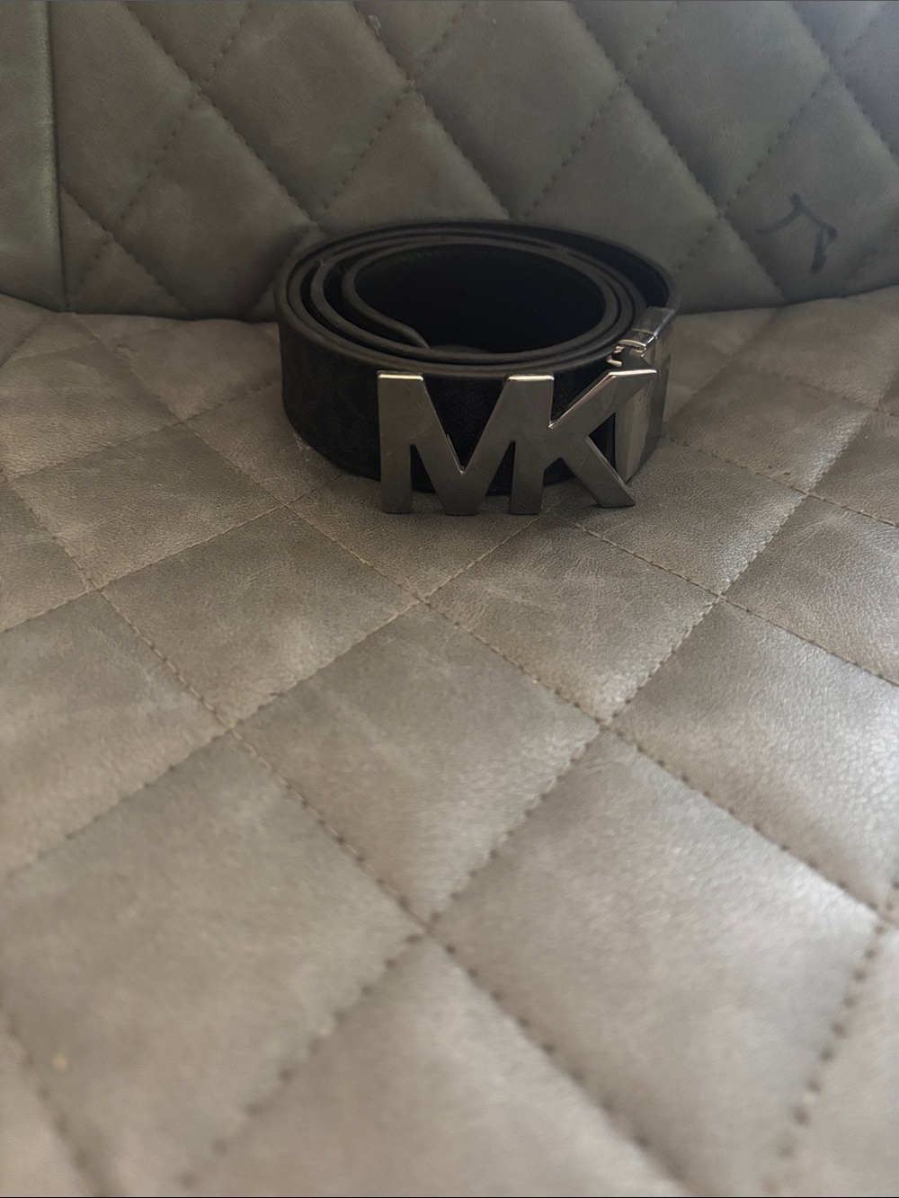Michael Kors Black Men's MK Logo Buckle Belt